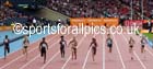 Dafne Scrippers wins the 100 metres B race at the Glasgow Diamond League. Photo: David T. Hewitson/Sports for All Pics